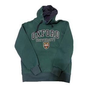 Oxford University Official Embroidered Letterman Hoodie Green Sweatshirt M